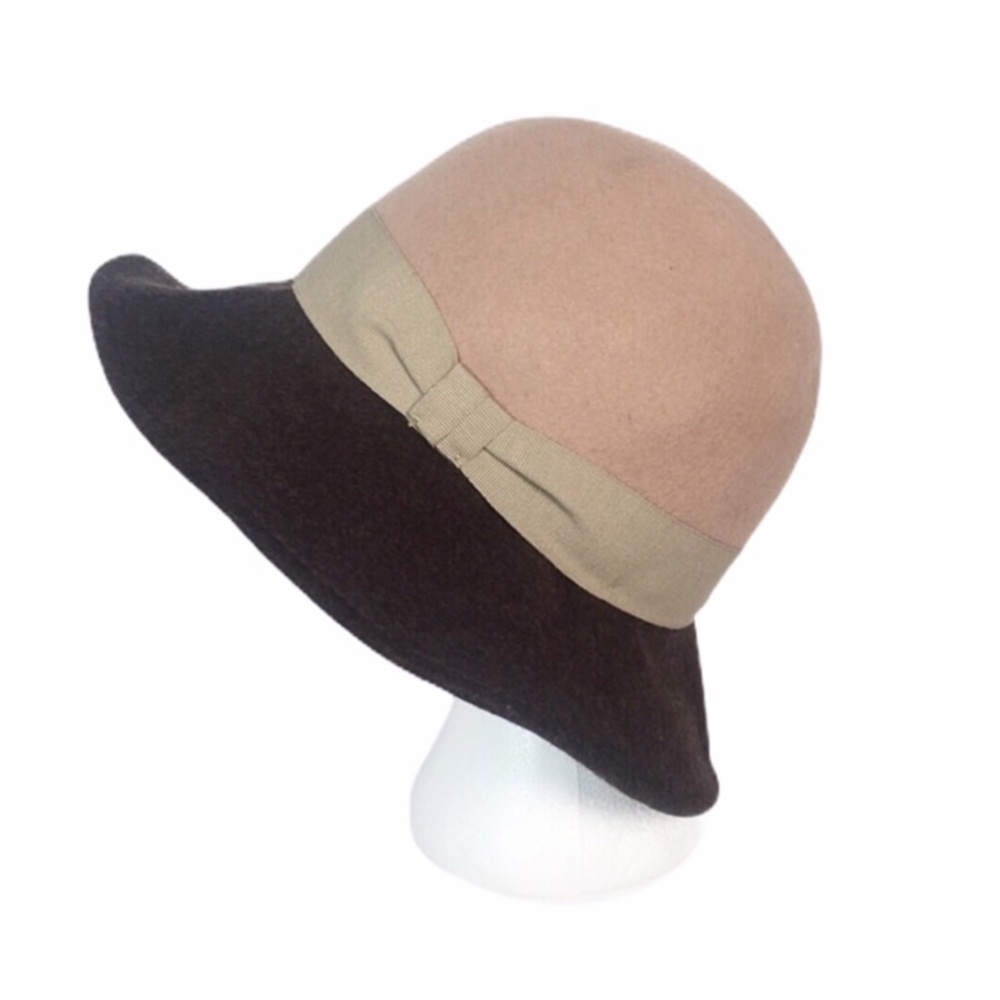 Furla Brown & Tan Lana Wool Hat